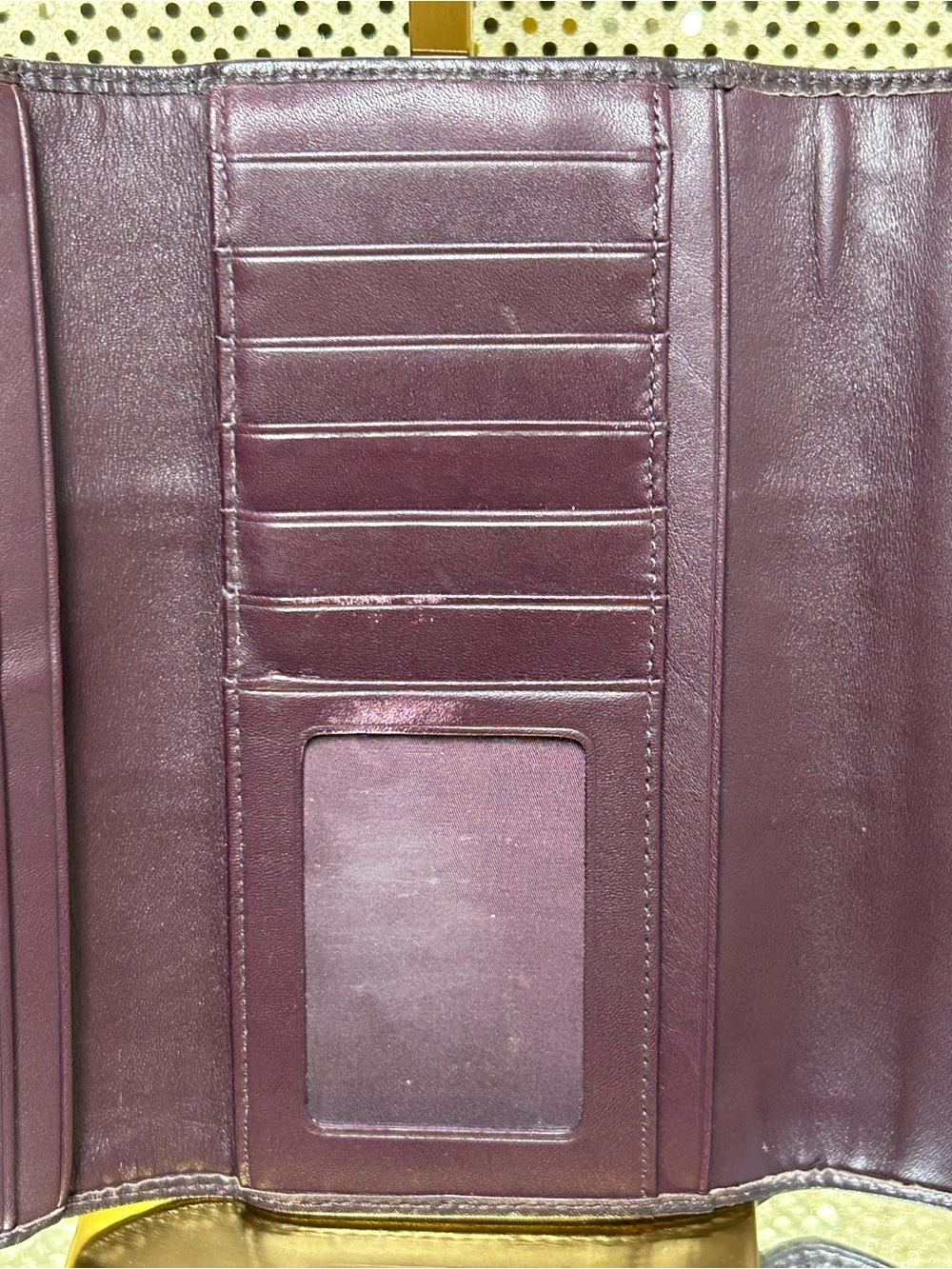 Coach Vintage Leather Trifiold Clutch Wallet in Dark Brown w/Gold Accent Approx. - Picture 8 of 13